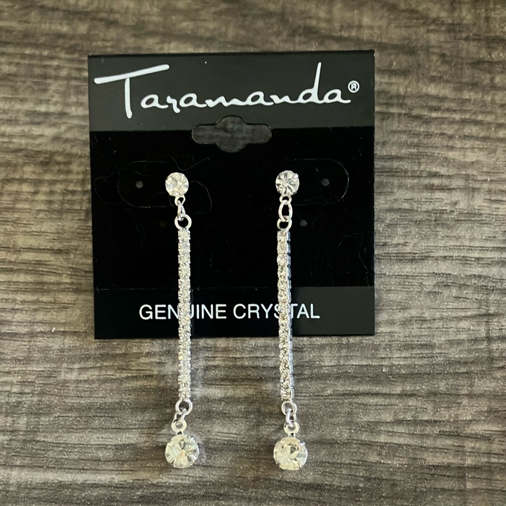 Silver Crystal Drop Earrings